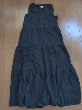 Maxi Dress Linen Blend EUC Black
